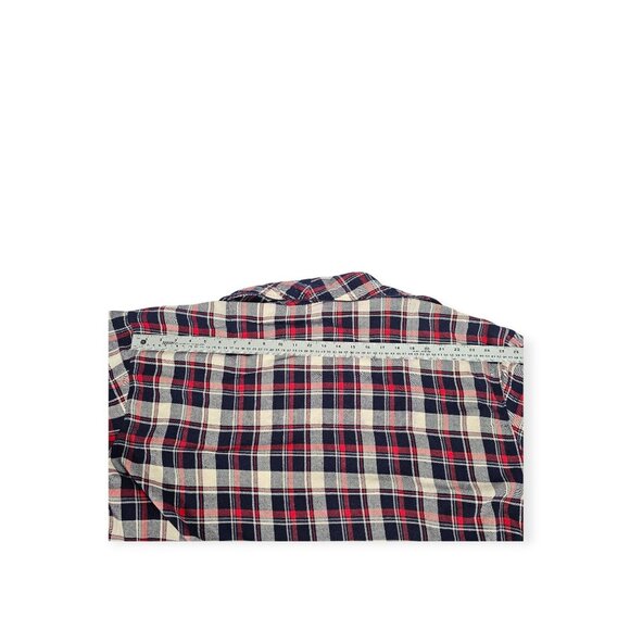 Polo Ralph Lauren Robe L/XL Plaid Flannel Long Sleeve Belted Red White Navy - Picture 7 of 9